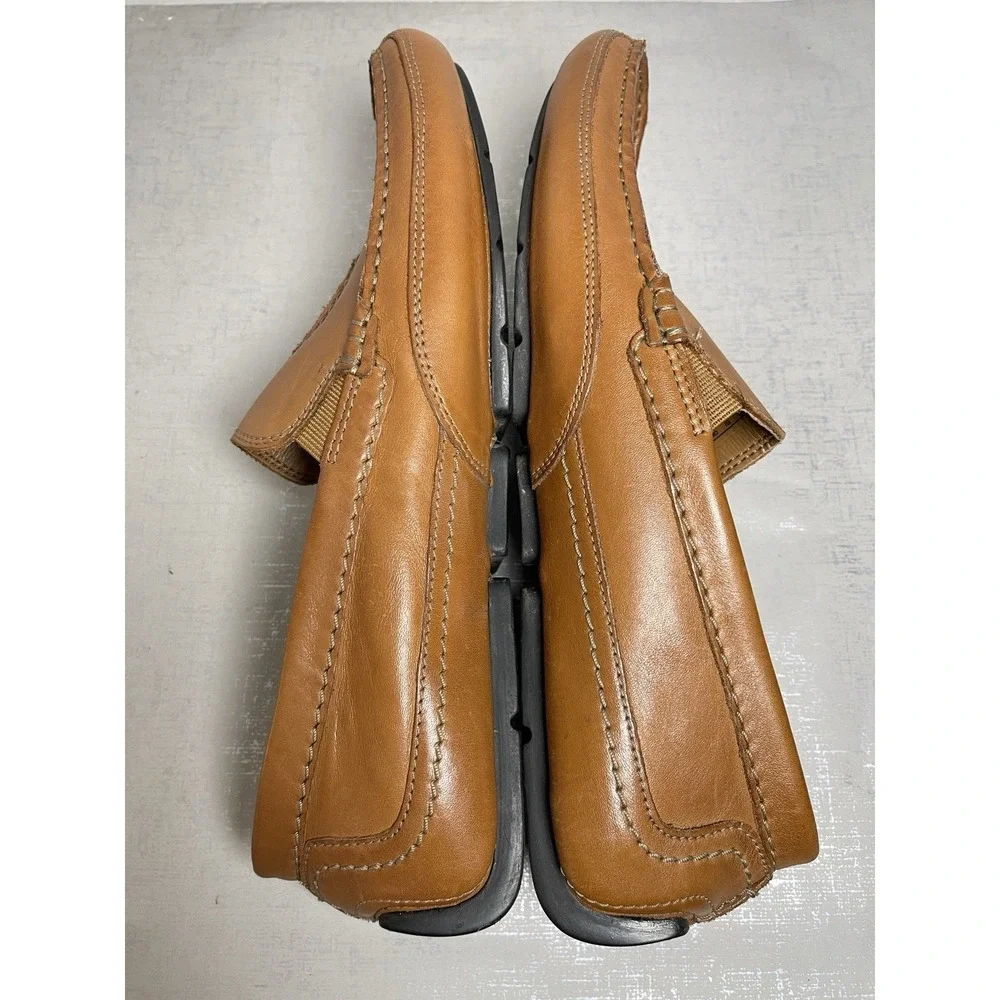 Clarks Ashmont Race Men's Tan Leather Loafers Driver Comfort Shoes 9 M